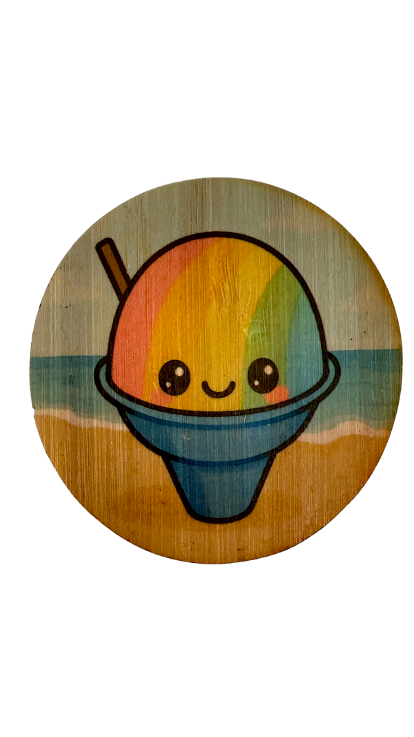 Rainbow Shave Ice on Beach