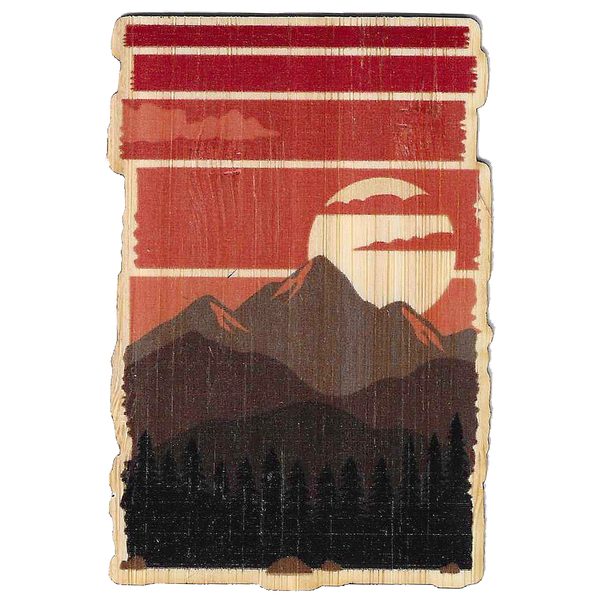 Mountains and Red Sky