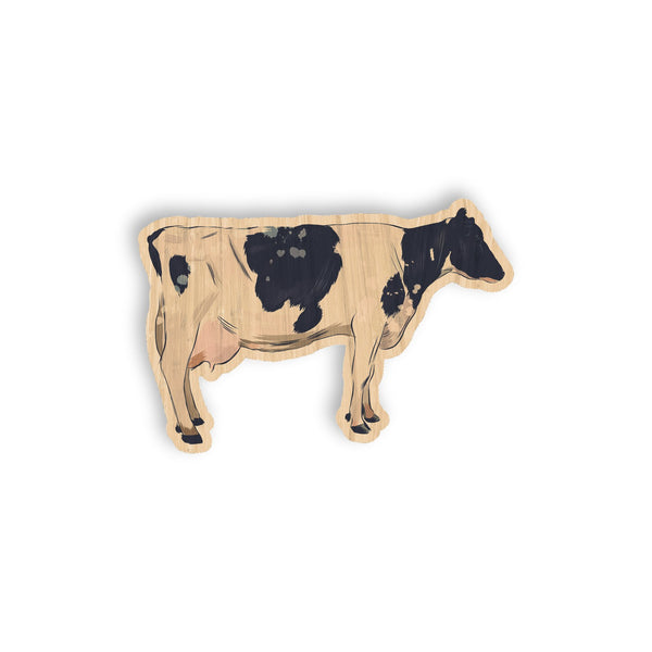 Cow bamboo sticker made in Hawaii