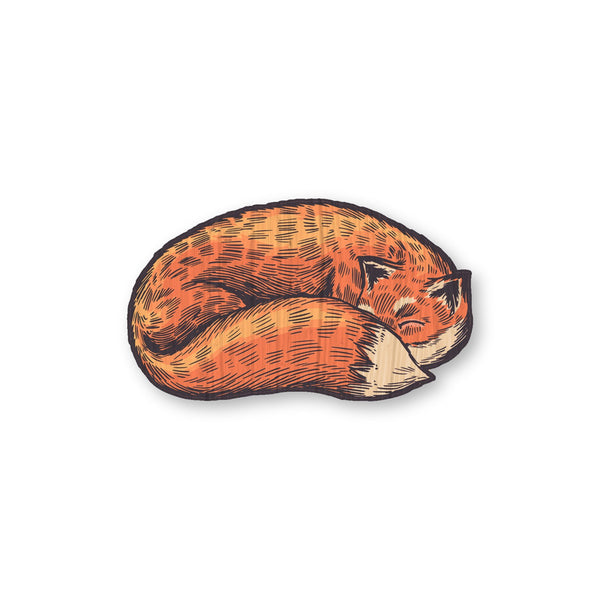 Fox bamboo sticker made in Hawaii