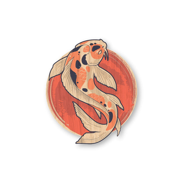 Koi Fish bamboo sticker made in Hawaii