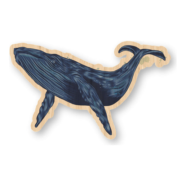 Blue Whale bamboo sticker made in Hawaii