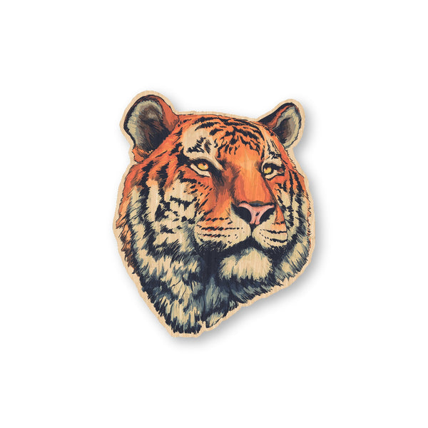 Tiger Face bamboo sticker made in Hawaii