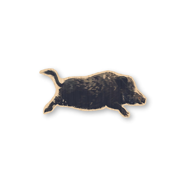 Wild Pig bamboo sticker made in Hawaii