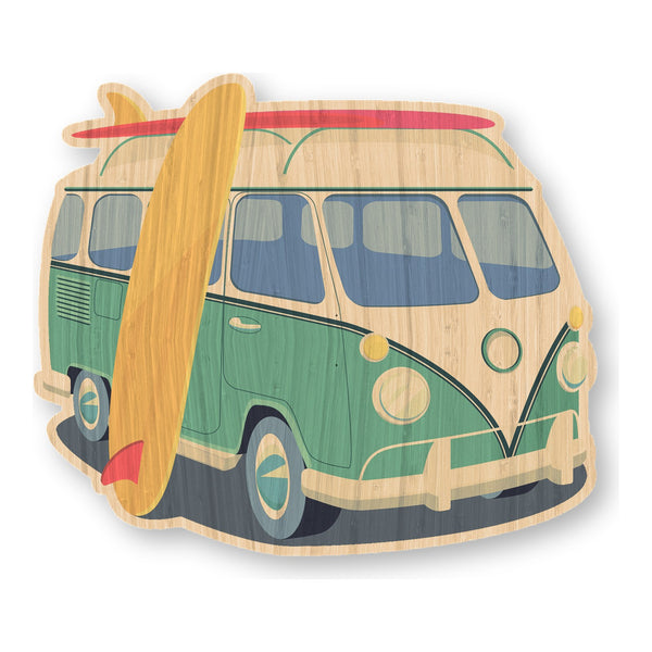 Teal VW Van w/ Surfboard