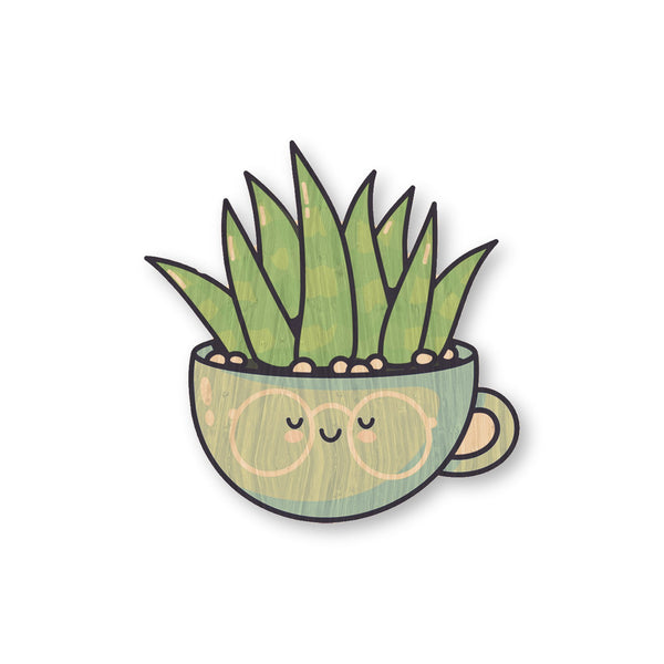 Succulent 2 bamboo sticker made in Hawaii