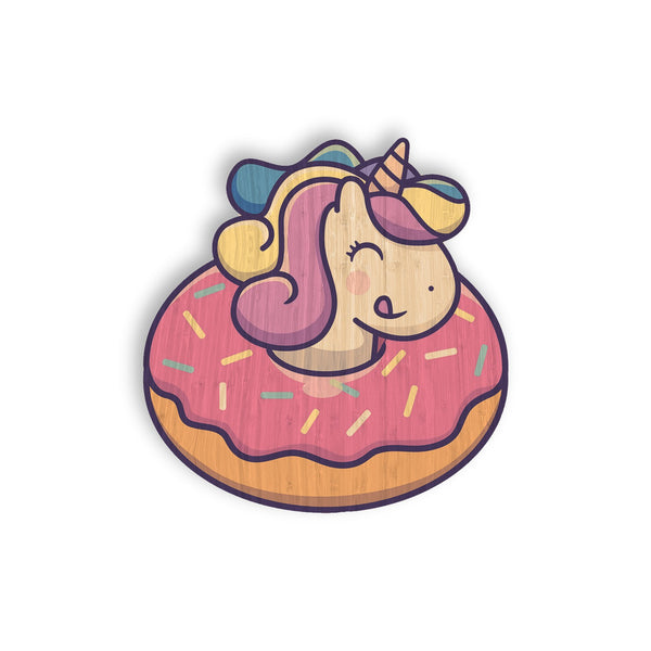 Unicorn Doughnut bamboo sticker made in Hawaii