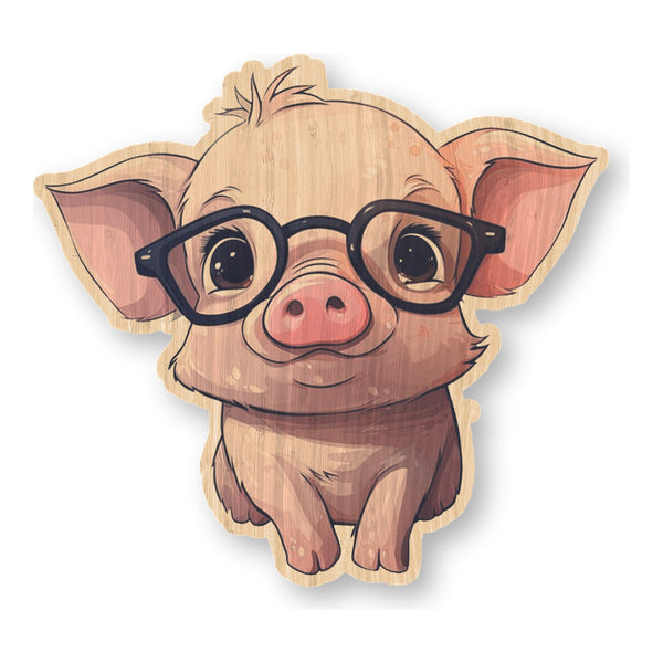 Studious Piggy bamboo sticker made in Hawaii