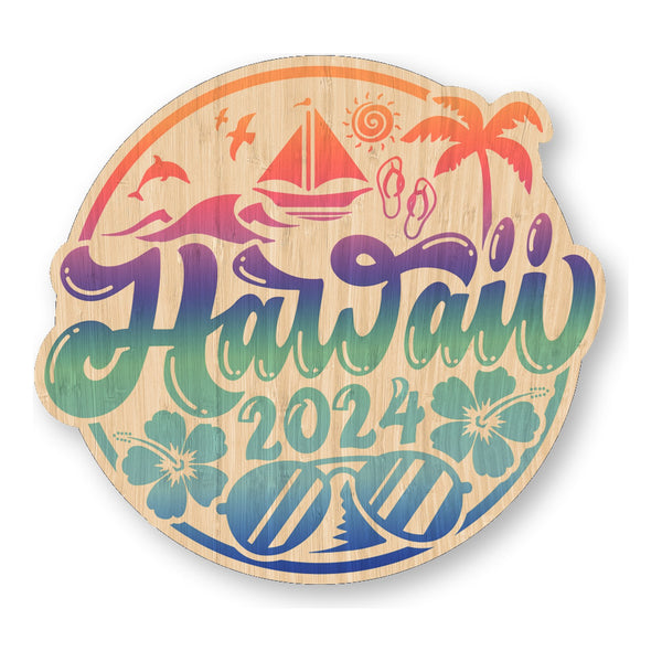 Hawaii 2025 bamboo sticker made in Hawaii