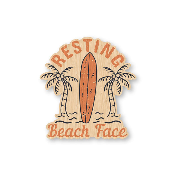 Resting Beach Face bamboo sticker made in Hawaii