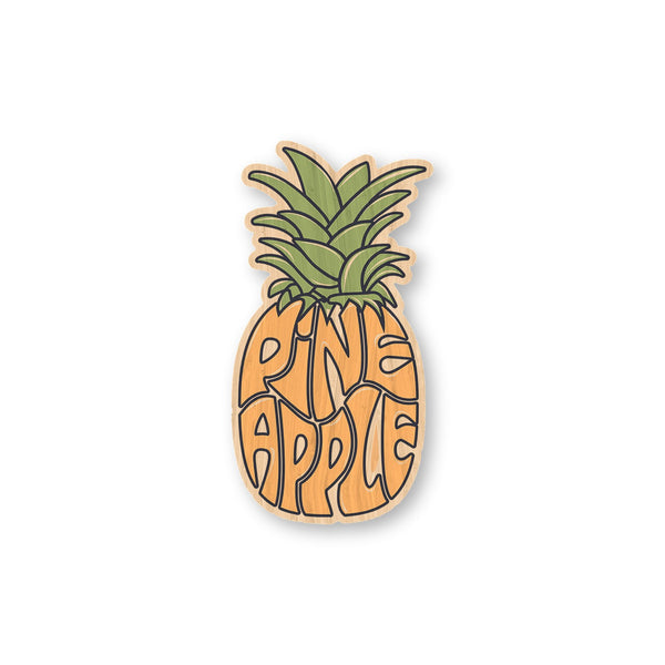 Pineapple Cutout bamboo sticker made in Hawaii