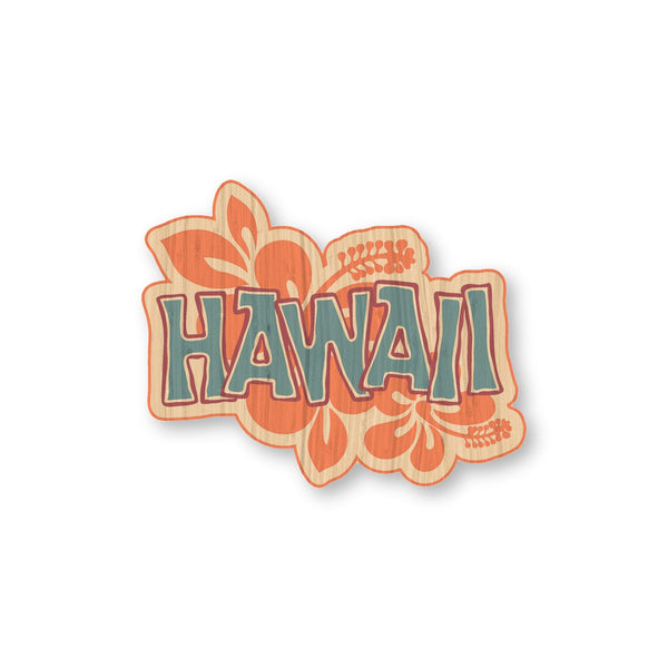 Hawaii Hibiscus bamboo sticker made in Hawaii