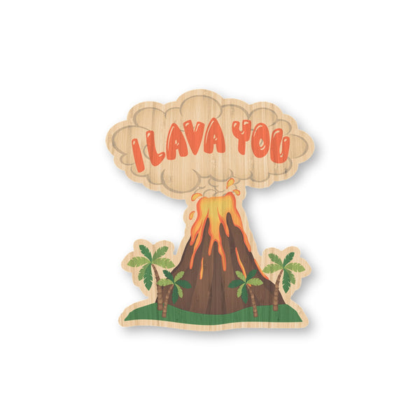 I Lava You bamboo sticker made in Hawaii