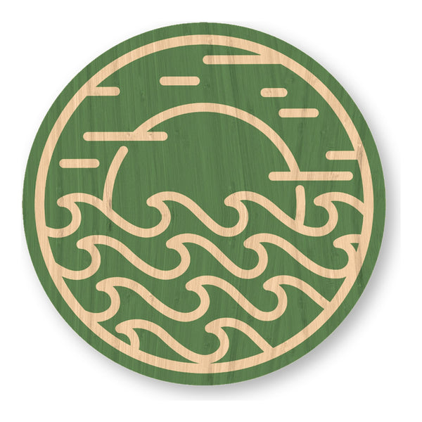 Nature Waves bamboo sticker made in Hawaii