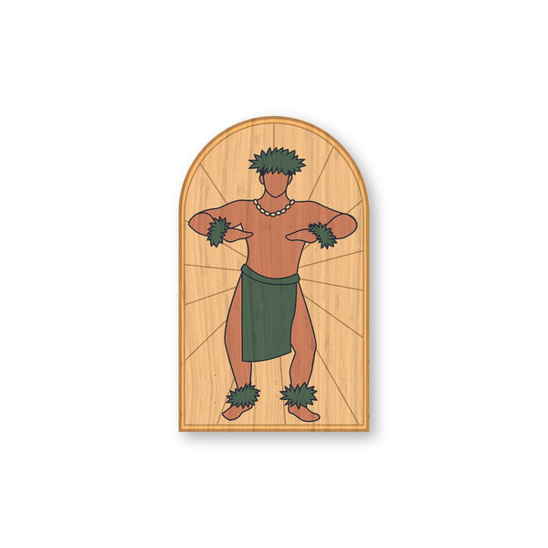 Hula Ili'ili bamboo sticker made in Hawaii