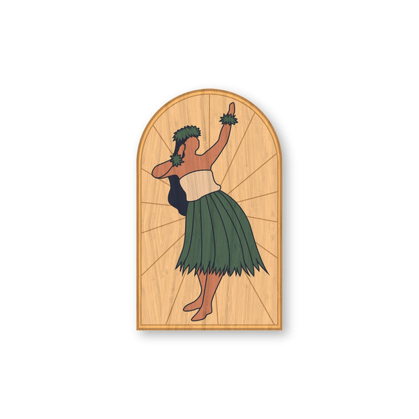 Hula Ali'i bamboo sticker made in Hawaii