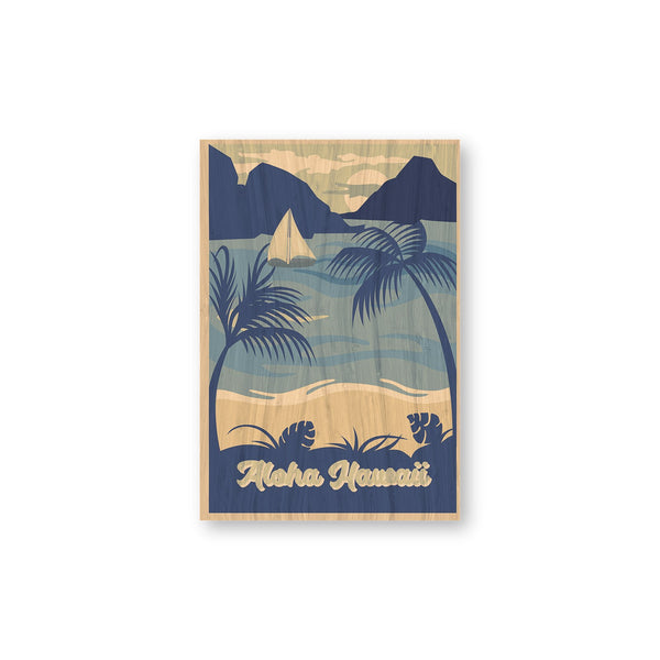 Vintage Hawaii bamboo sticker made in Hawaii