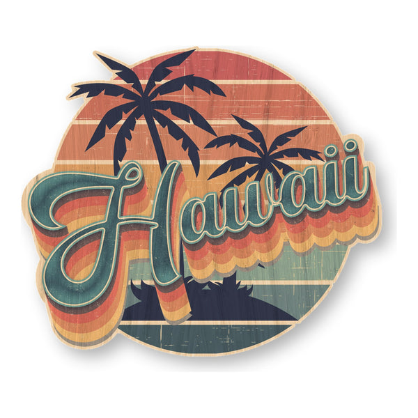 Hawaii Retro bamboo sticker made in Hawaii
