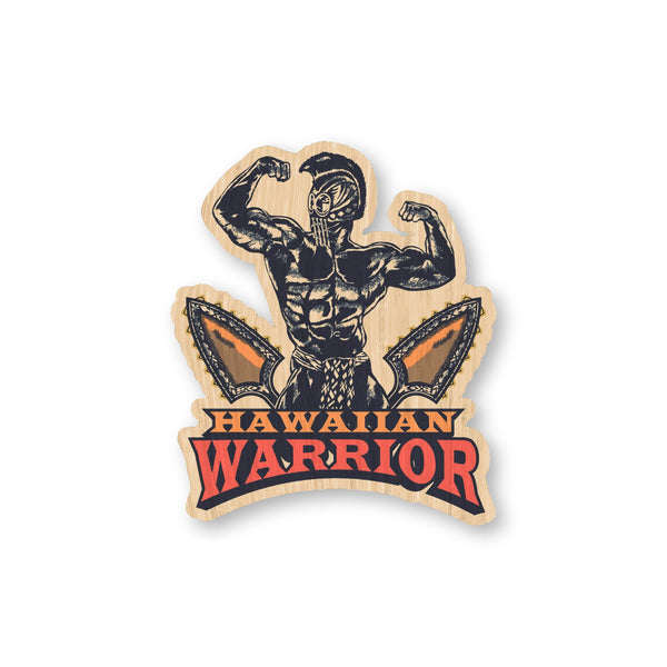 Hawaiian Warrior bamboo sticker made in Hawaii