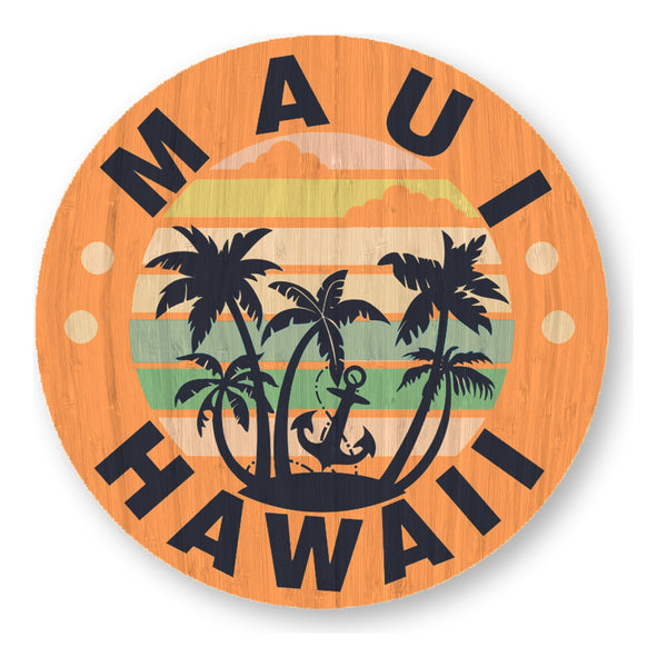 Maui Hawaii bamboo sticker made in Hawaii