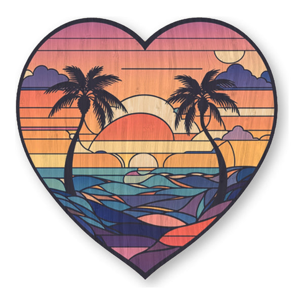 Heart Paradise bamboo sticker made in Hawaii