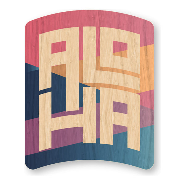 ALOHA Badge bamboo sticker made in Hawaii