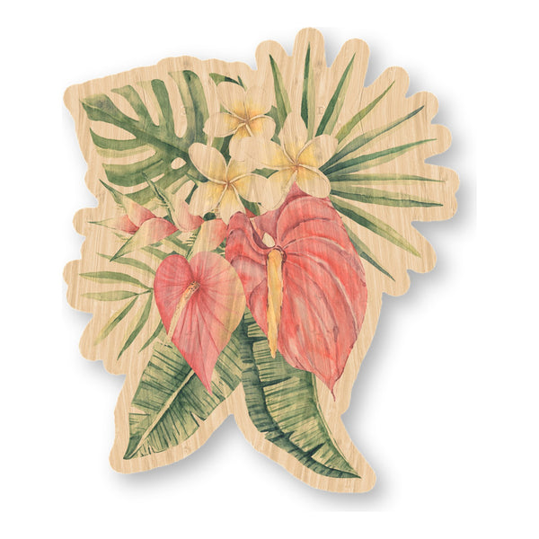 Anthiriums bamboo sticker made in Hawaii