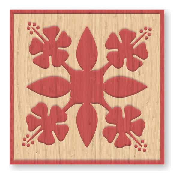Hibiscus Quilt Square