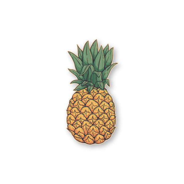 Vintage Pineapple bamboo sticker made in Hawaii