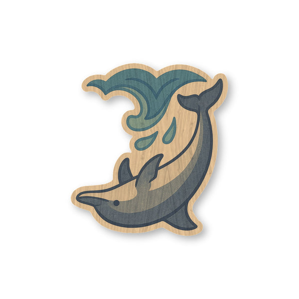 Dolphin Splash bamboo sticker made in Hawaii