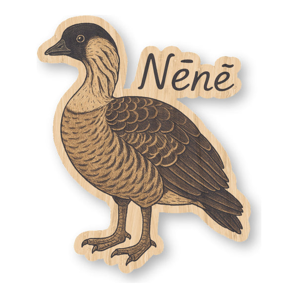 Nene Bird bamboo sticker made in Hawaii