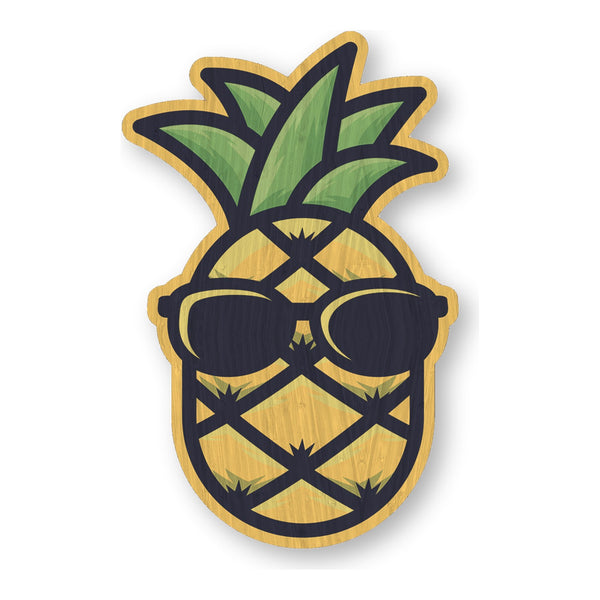 Cool Pineapple bamboo sticker made in Hawaii