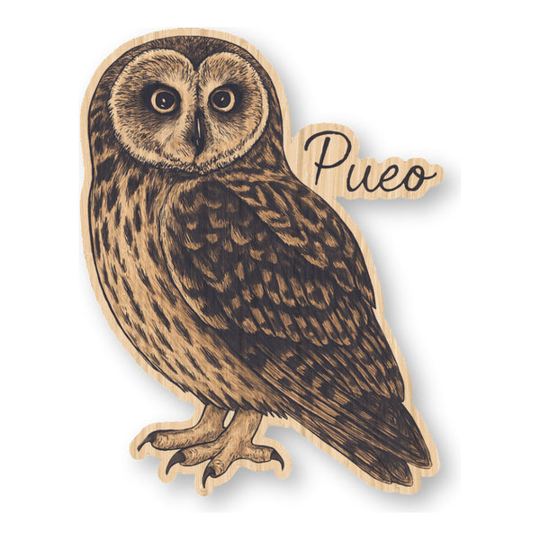Pueo (Owl) bamboo sticker made in Hawaii