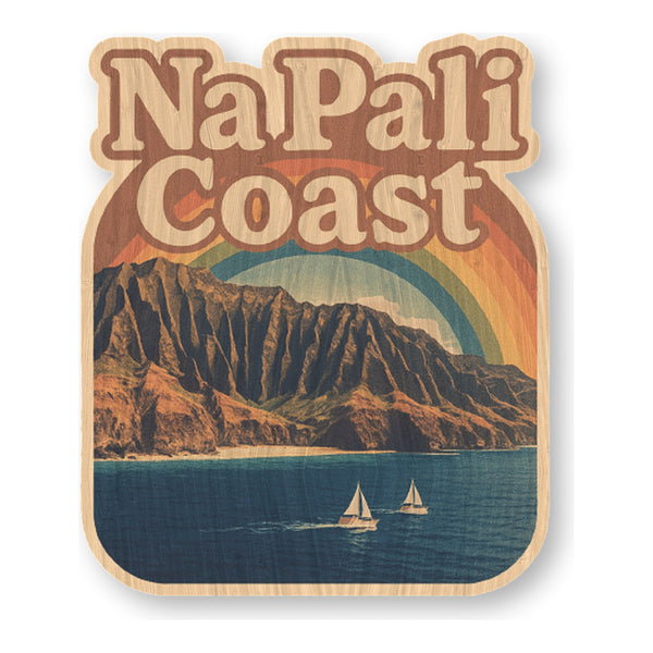 Na Pali Coast bamboo sticker made in Hawaii