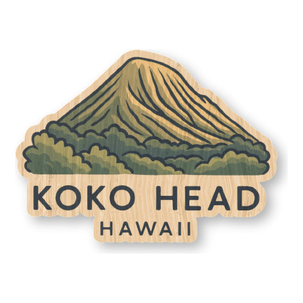 Koko Head bamboo sticker made in Hawaii