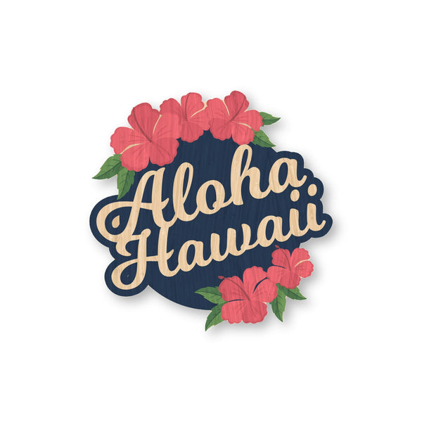 Aloha Hawaii bamboo sticker made in Hawaii