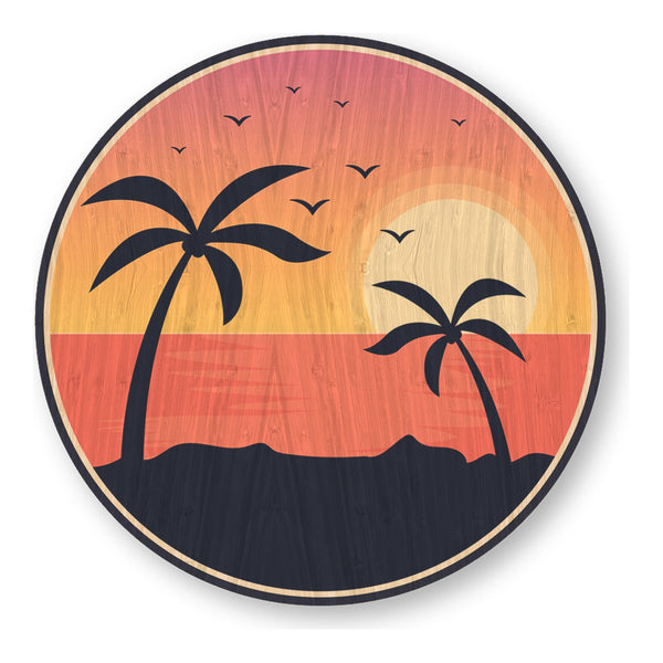 Beach Sunset bamboo sticker made in Hawaii