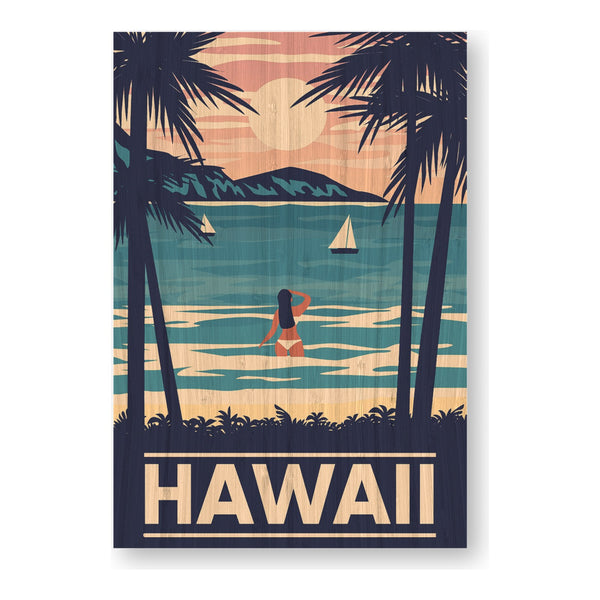 Come Visit Hawaii bamboo sticker made in Hawaii