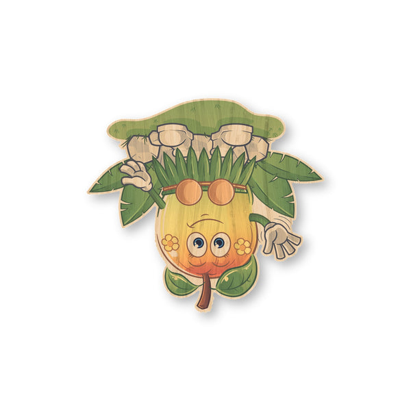 Hula Mango bamboo sticker made in Hawaii