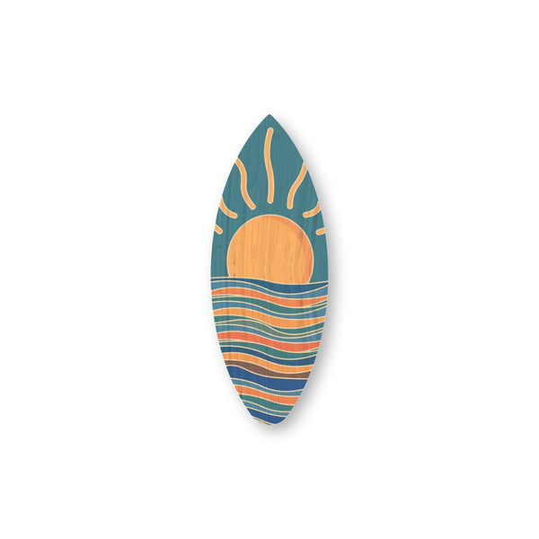 Sunset Surfboard bamboo sticker made in Hawaii