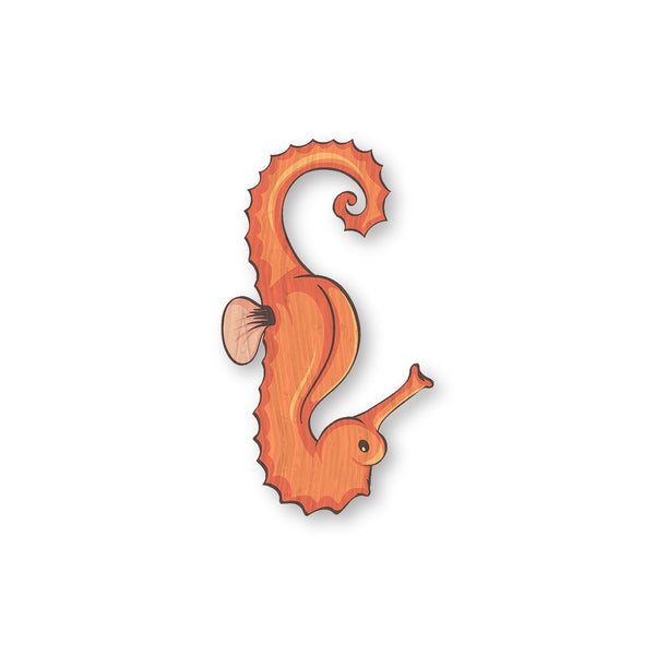 Seahorse bamboo sticker made in Hawaii