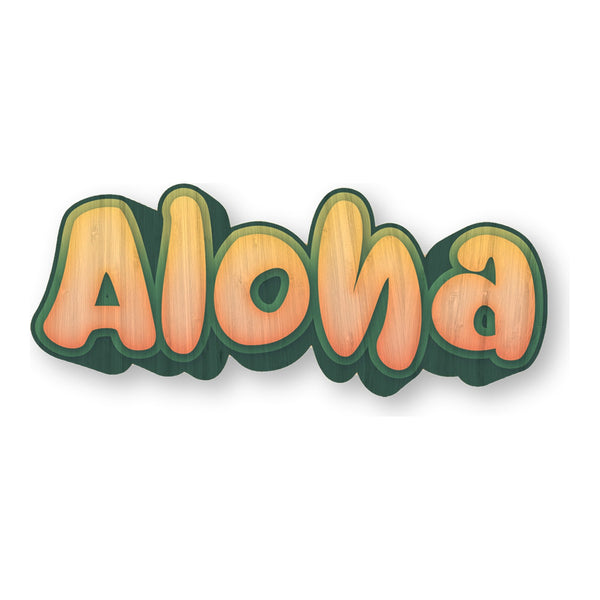 Funky Aloha bamboo sticker made in Hawaii