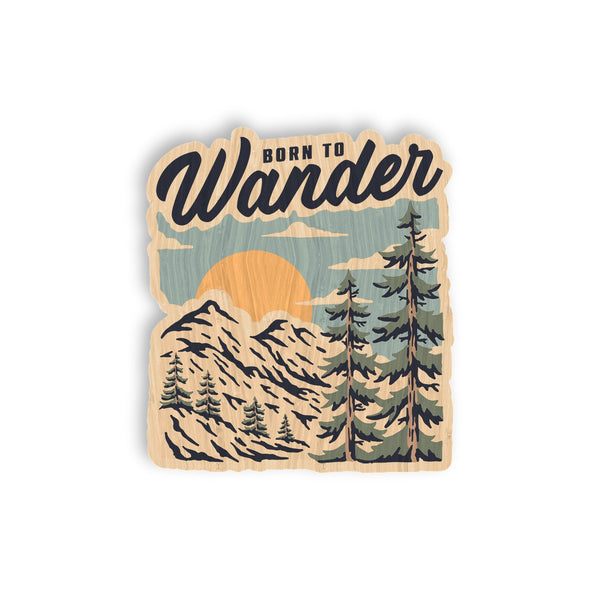 Born to Wander bamboo sticker made in Hawaii
