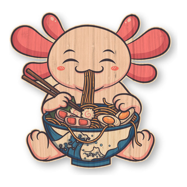 Axolotl Ramen bamboo sticker made in Hawaii
