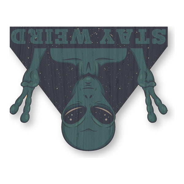 Alien Stay Weird bamboo sticker made in Hawaii