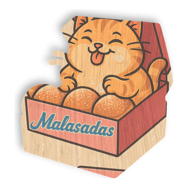 Malasada Muncher bamboo sticker made in Hawaii