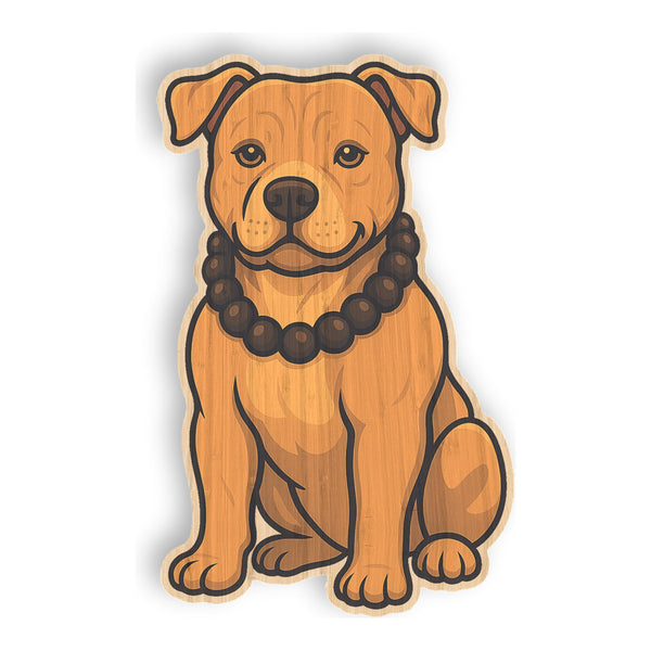 Pitbull with Kukui Nut Lei