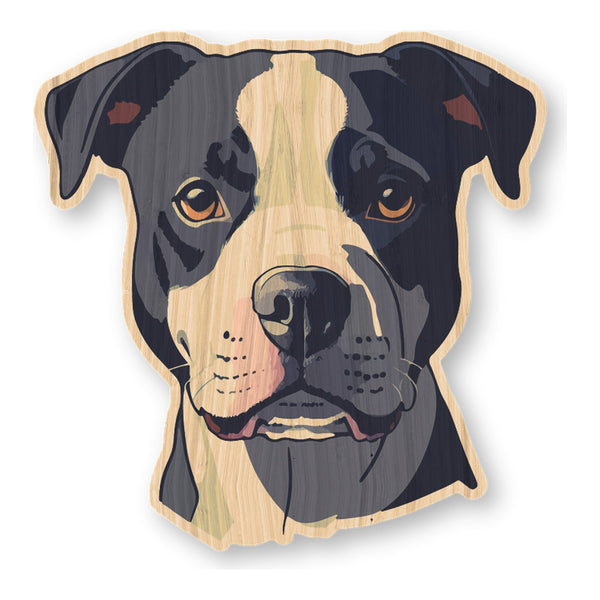Pitbull Terrier bamboo sticker made in Hawaii