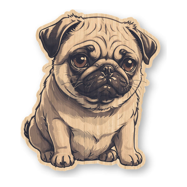Pug bamboo sticker made in Hawaii