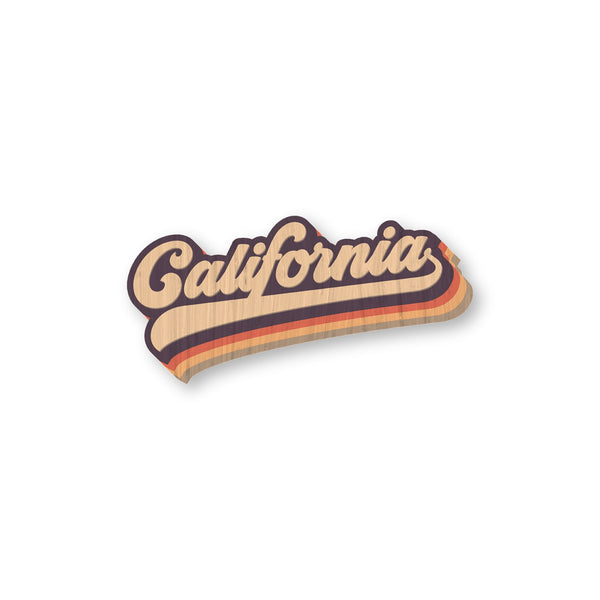 Retro California bamboo sticker made in Hawaii